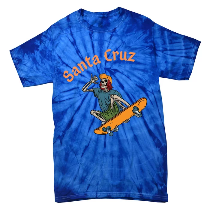 Vintage Santa Cruz California Epic Skeleton Skateboarder Meaningful Gift Tie-Dye T-Shirt