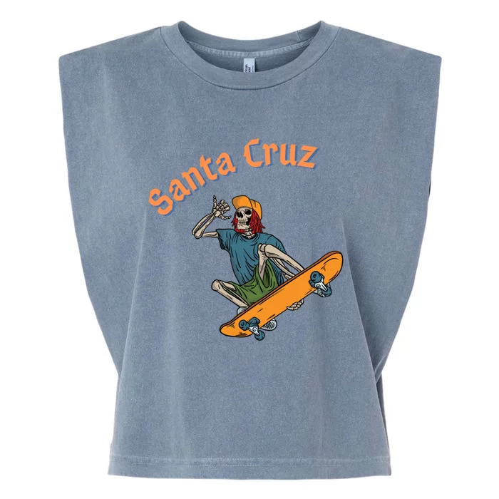 Vintage Santa Cruz California Epic Skeleton Skateboarder Meaningful Gift Garment-Dyed Women's Muscle Tee