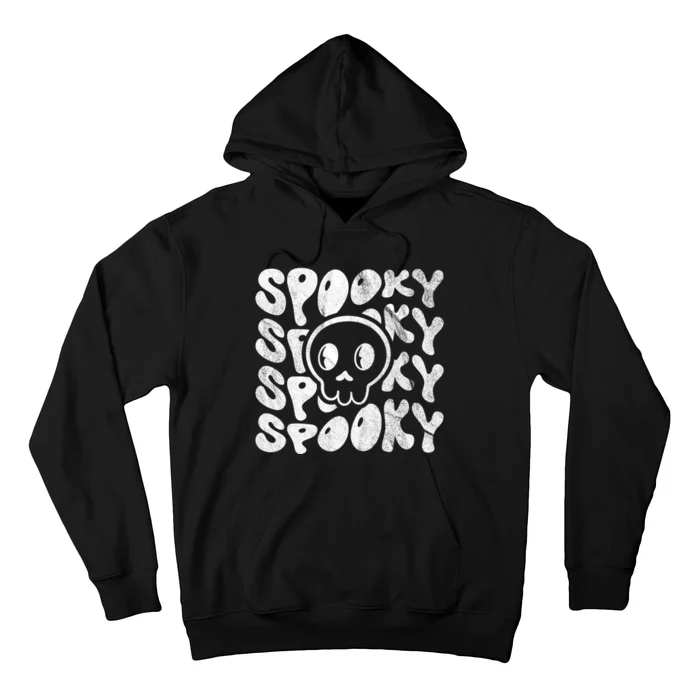 Vintage Spooky Creepy Ghost Skull Halloween Hoodie