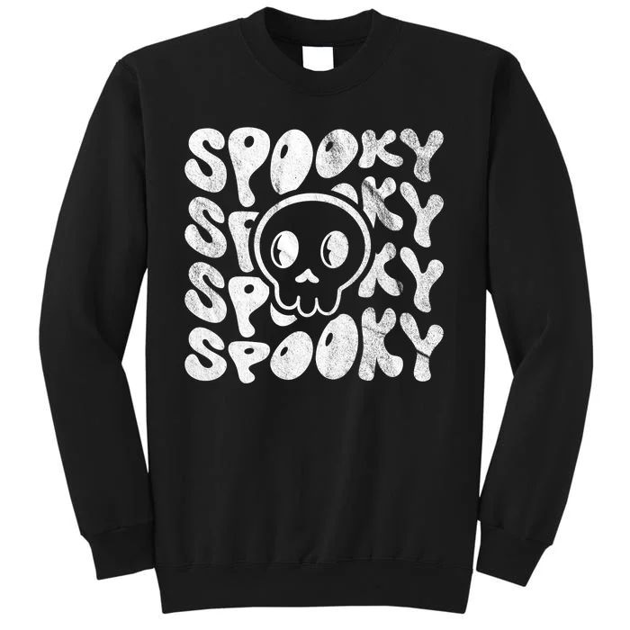 Vintage Spooky Creepy Ghost Skull Halloween Sweatshirt