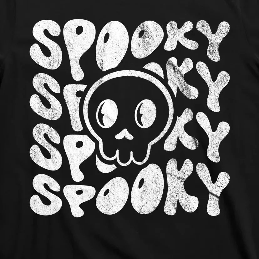 Vintage Spooky Creepy Ghost Skull Halloween T-Shirt