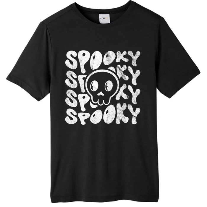 Vintage Spooky Creepy Ghost Skull Halloween ChromaSoft Performance T-Shirt