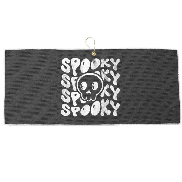 Vintage Spooky Creepy Ghost Skull Halloween Large Microfiber Waffle Golf Towel