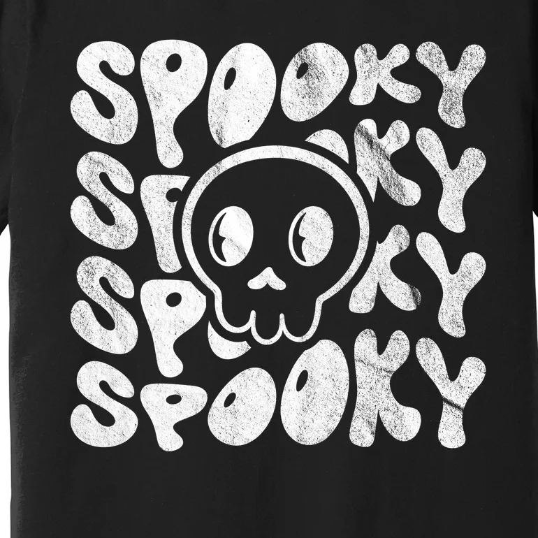 Vintage Spooky Creepy Ghost Skull Halloween Premium T-Shirt