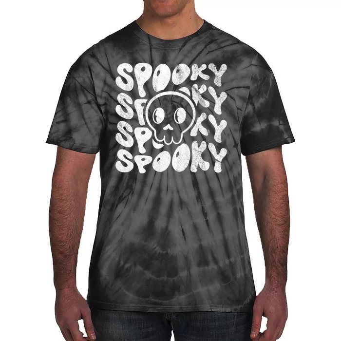 Vintage Spooky Creepy Ghost Skull Halloween Tie-Dye T-Shirt