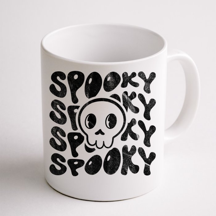 Vintage Spooky Creepy Ghost Skull Halloween Front & Back Coffee Mug