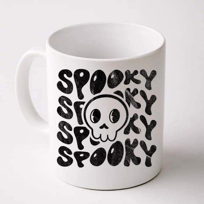 Vintage Spooky Creepy Ghost Skull Halloween Front & Back Coffee Mug