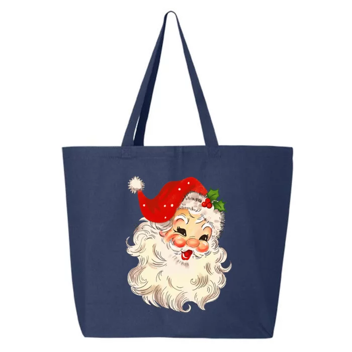 Vintage Santa Claus Face Christmas Xmas Santa Claus 25L Jumbo Tote