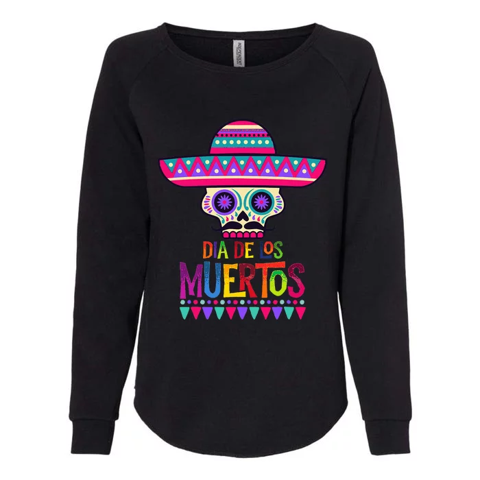 Vibrant Sugar Calavera Skulls Day Of Dead Dia De Los Muertos Womens California Wash Sweatshirt