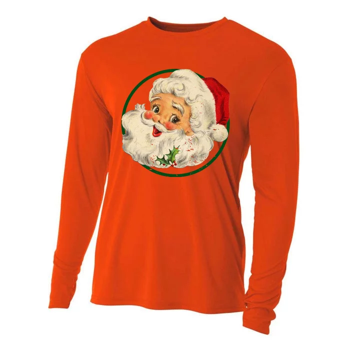 Vintage Santa Claus Christmas Gift Cooling Performance Long Sleeve Crew