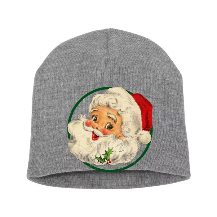 Vintage Santa Claus Christmas Gift Short Acrylic Beanie