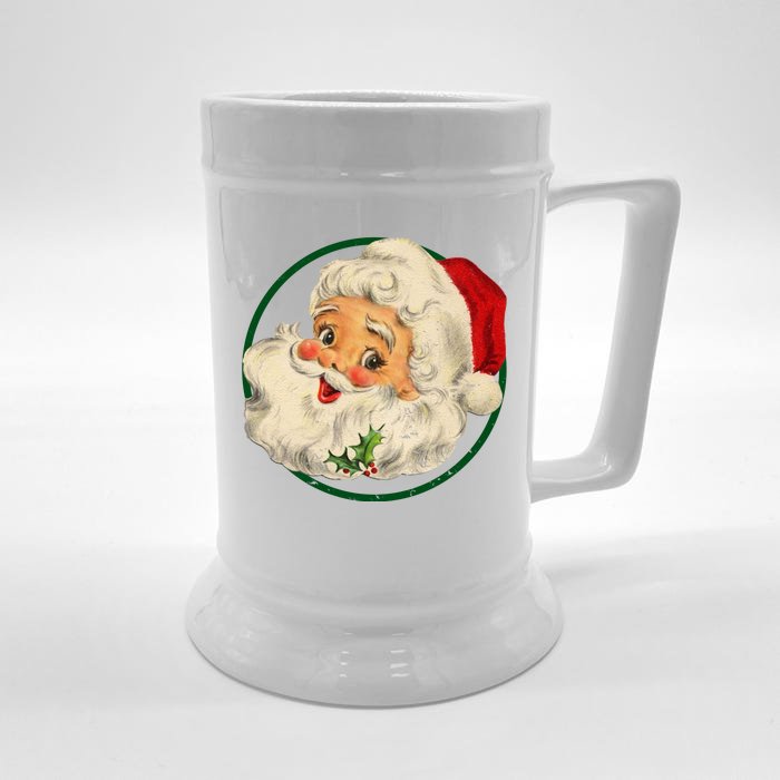 Vintage Santa Claus Christmas Gift Front & Back Beer Stein