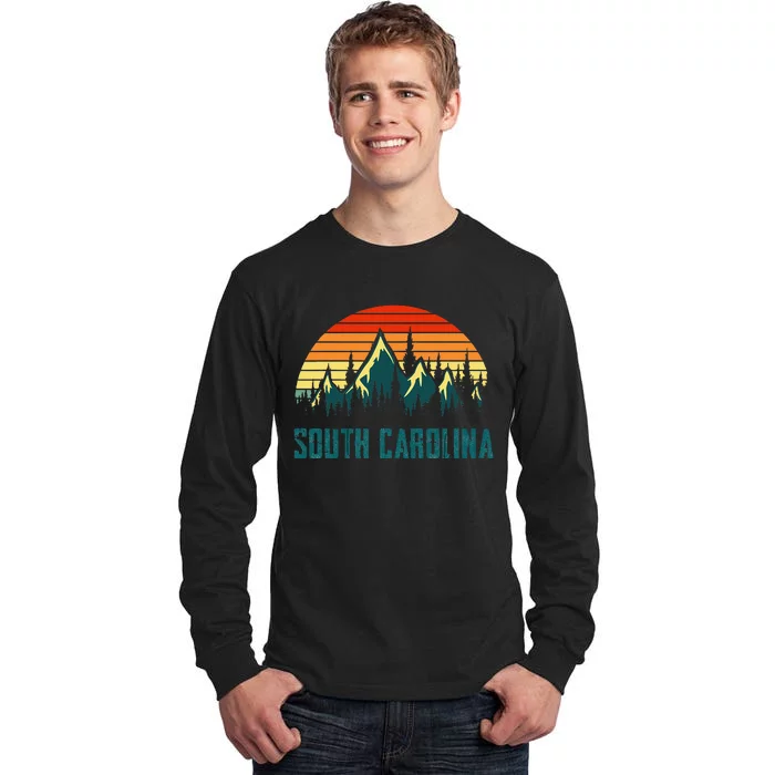 Vintage South Carolina Mountains Nature Hiking Retro Style Tall Long Sleeve T-Shirt