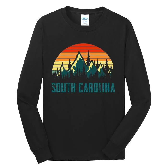 Vintage South Carolina Mountains Nature Hiking Retro Style Tall Long Sleeve T-Shirt