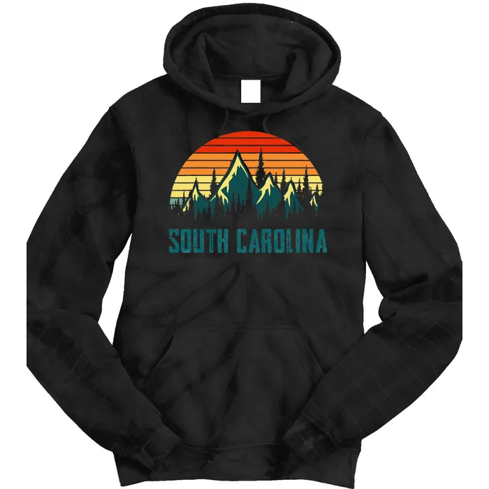 Vintage South Carolina Mountains Nature Hiking Retro Style Tie Dye Hoodie