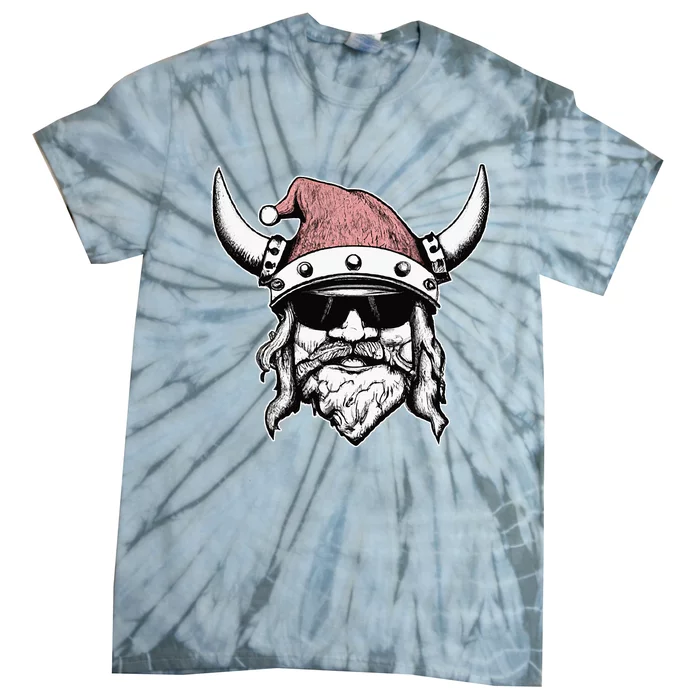 Viking Santa Cool Yule Norse Christmas Tie-Dye T-Shirt