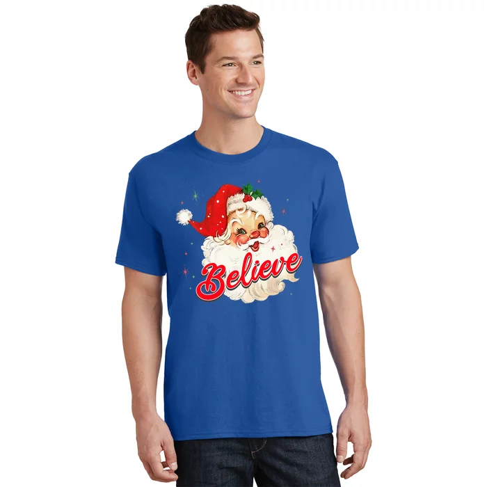 Vintage Santa Claus Believe Christmas T-Shirt