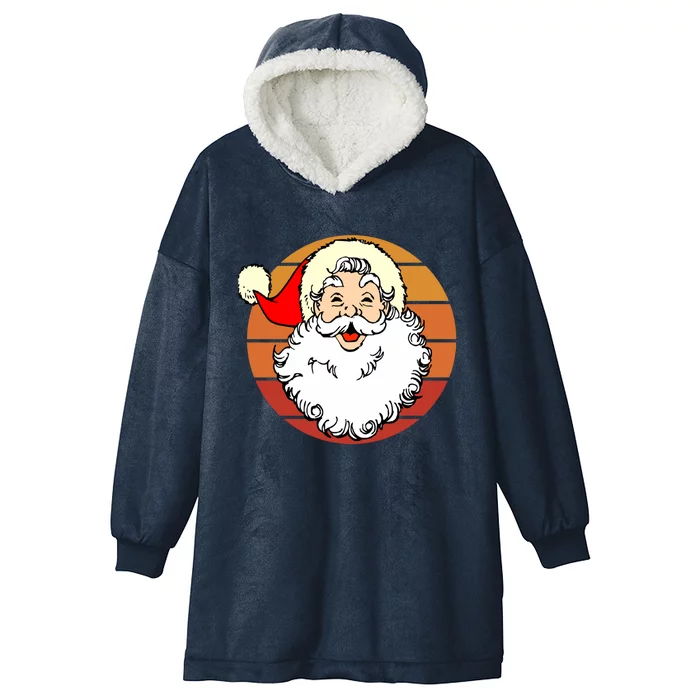 Vintage Santa Claus Christmas Winter Holiday Retro Xmas Gift Hooded Wearable Blanket