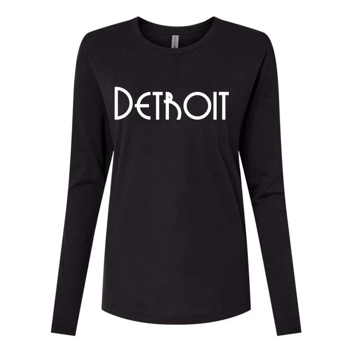 Vintage Style Detroit Logo Womens Cotton Relaxed Long Sleeve T-Shirt