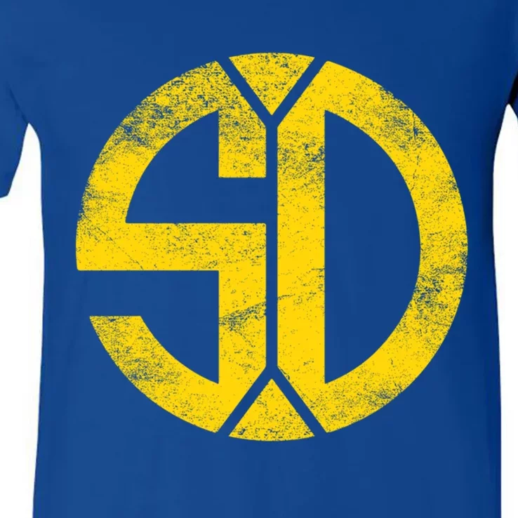 Vintage San Diego Sd Home Monogram Game Day Padre Great Gift V-Neck T-Shirt