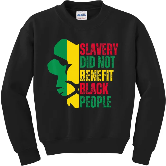 Vintage Slavery Did Not Benefit Black People Kids Sweatshirt