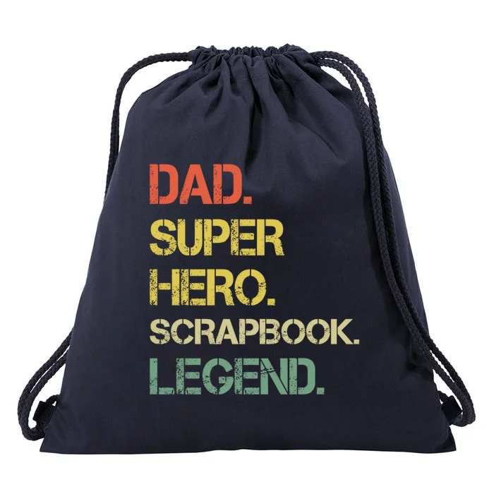 Vintage Style Dad Hero Scrapbook Legend Fathers Day Gift Drawstring Bag