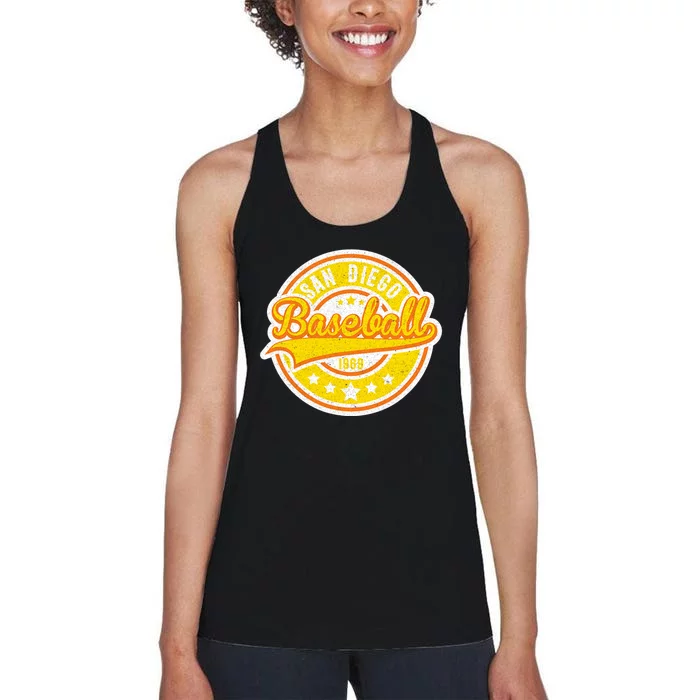 Vintage San Diego SD Baseball Game Day Padre Women's Racerback Tank