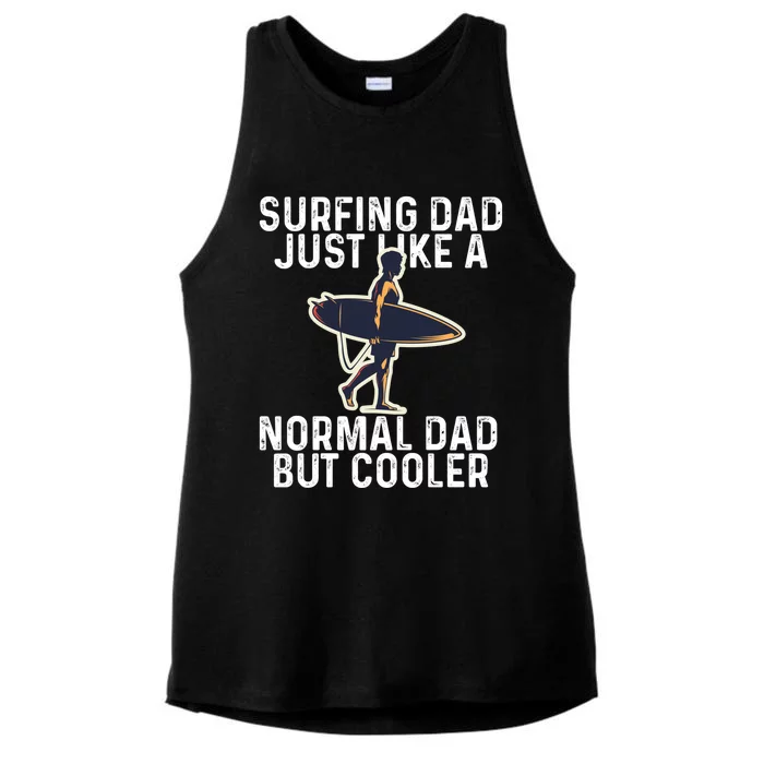 Vintage Surfing Dad Just Like A Normal Dad But Cooler Gift Ladies Tri-Blend Wicking Tank