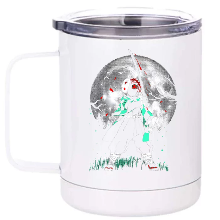 Vintage Slayers Demon Anime Art Blood Moon Front & Back 12oz Stainless Steel Tumbler Cup