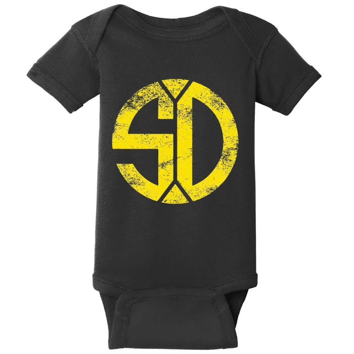 Vintage San Diego SD Home Monogram Game Day Padre Baby Bodysuit