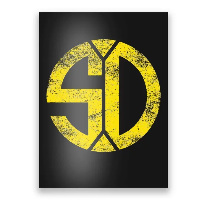 Vintage San Diego Sd Home Monogram Game Day Padre Poster