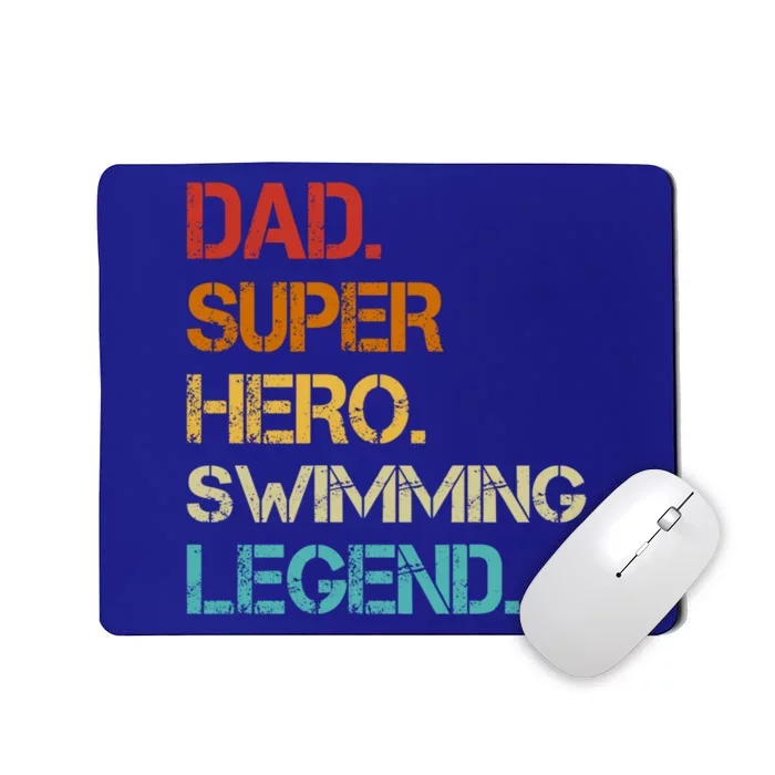 Vintage Style Dad Hero Swimming Legend Fathers Day Great Gift Mousepad