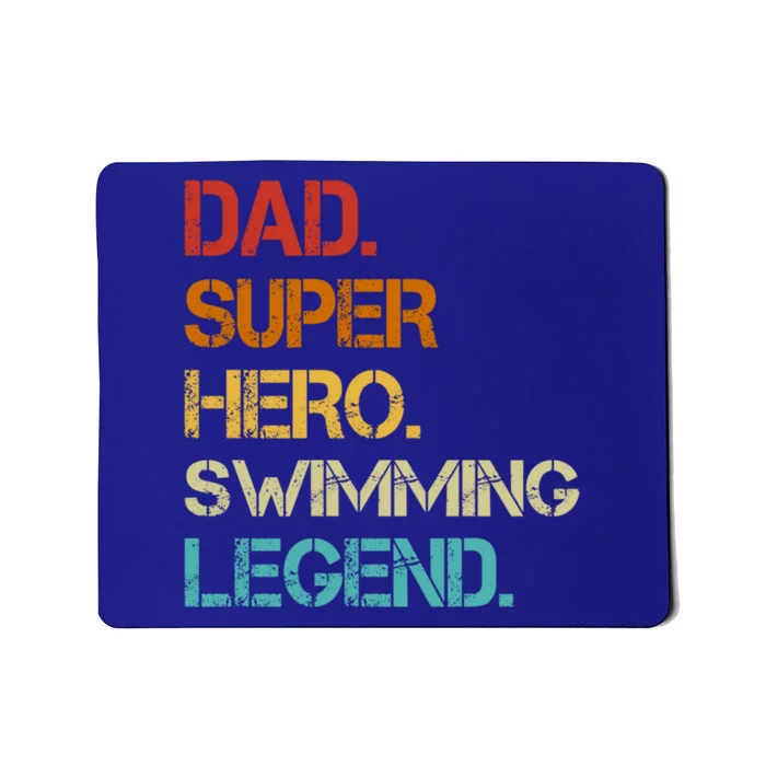 Vintage Style Dad Hero Swimming Legend Fathers Day Great Gift Mousepad