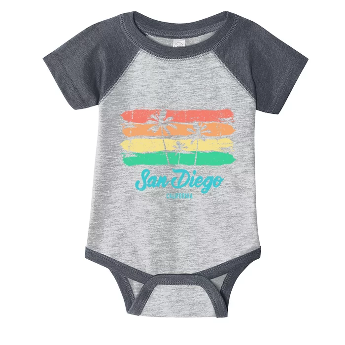 Vintage San Diego California Palm Trees Ca Retro Gift Infant Baby Jersey Bodysuit