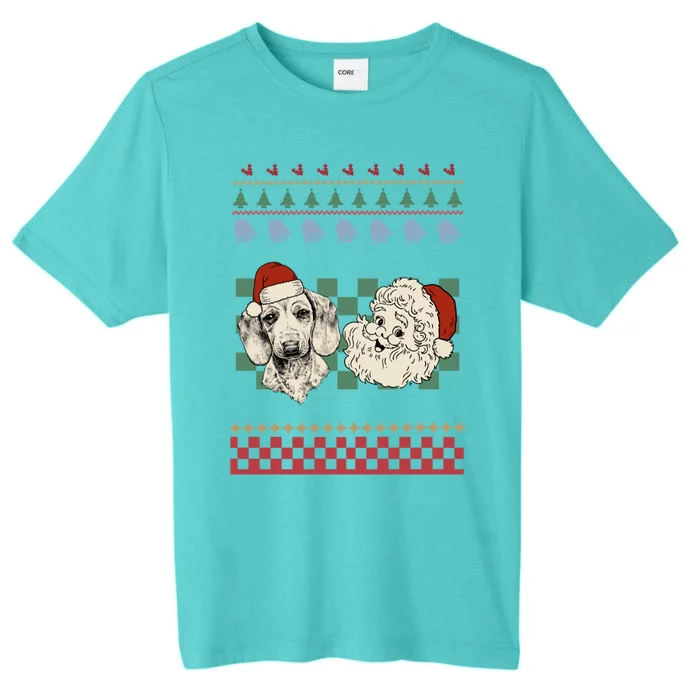 Vintage Santa Dachshund Retro Ugly Christmas Doxie Holiday Gift ChromaSoft Performance T-Shirt