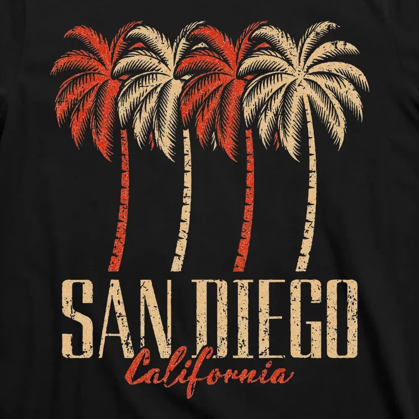 Vintage San Diego Retro Palm Trees Graphic T-Shirt