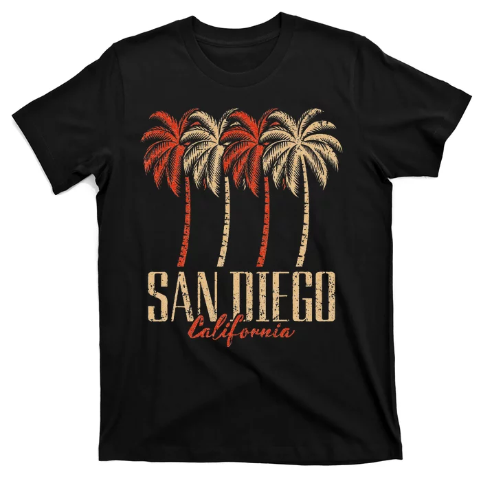 Vintage San Diego Retro Palm Trees Graphic T-Shirt