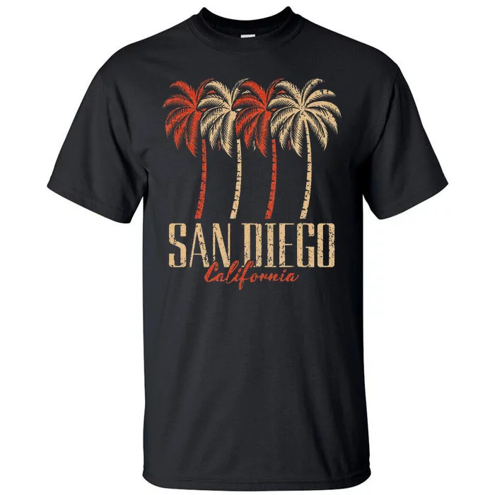 Vintage San Diego Retro Palm Trees Graphic Tall T-Shirt