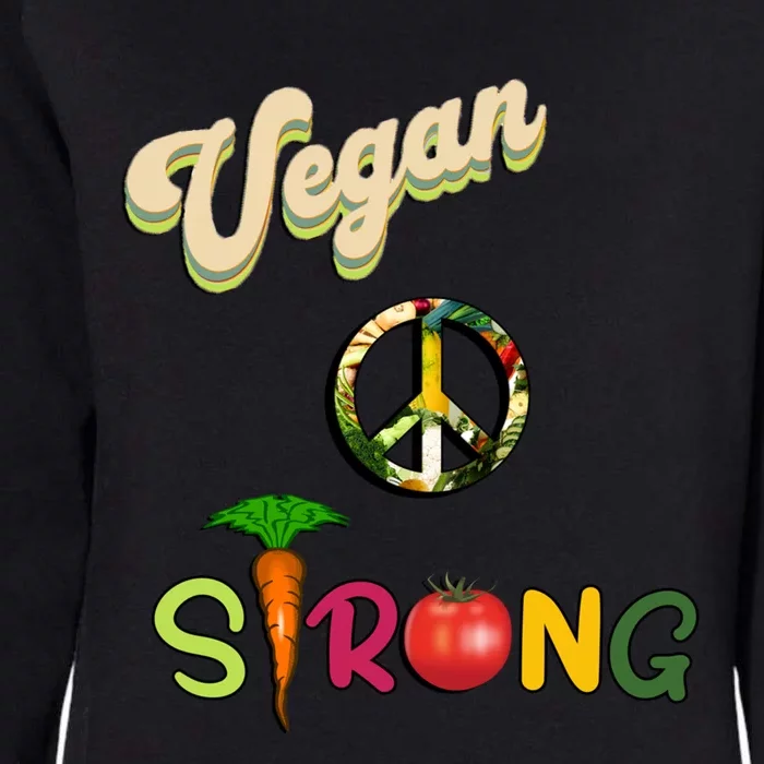 Vegan Strong Design Funny Retro Vegetarian Funny Gift Womens California Wash Sweatshirt