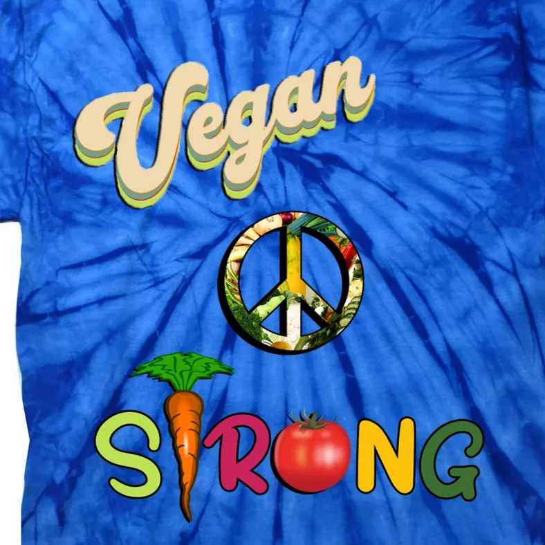 Vegan Strong Design Funny Retro Vegetarian Funny Gift Tie-Dye T-Shirt