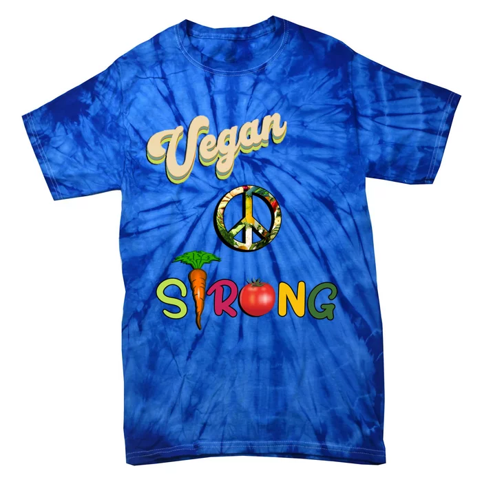 Vegan Strong Design Funny Retro Vegetarian Funny Gift Tie-Dye T-Shirt