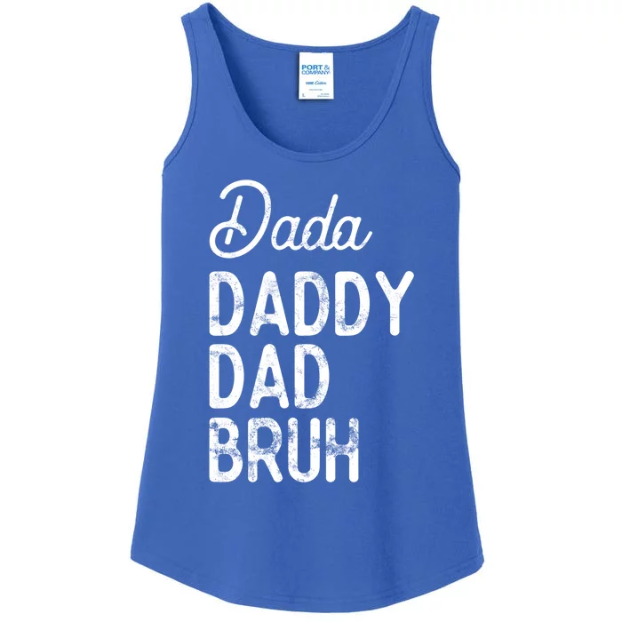 Vintage Style Dada Daddy Dad Bruh Funny Sarcastic Gift Ladies Essential Tank