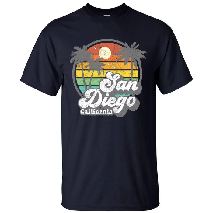 Vintage San Diego Beach California Surfing Retro Surf Gift Tall T-Shirt