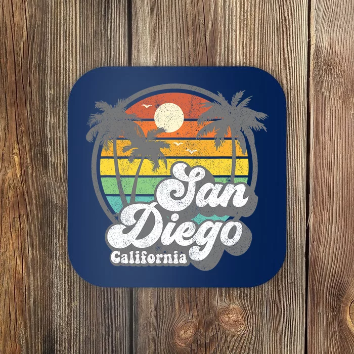 Vintage San Diego Beach California Surfing Retro Surf Gift Coaster