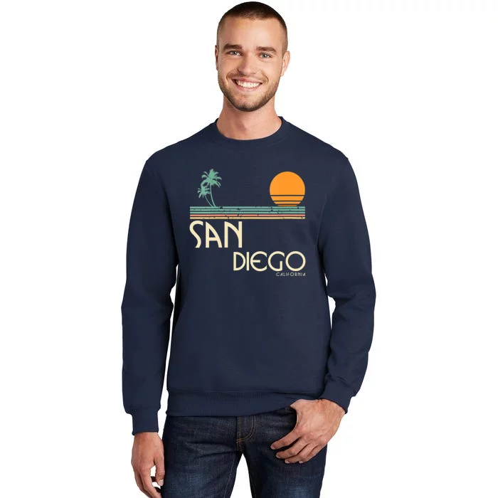 Vintage San Diego California Sunset Palms Tall Sweatshirt