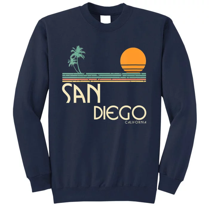 Vintage San Diego California Sunset Palms Tall Sweatshirt