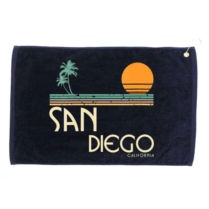 Vintage San Diego California Sunset Palms Grommeted Golf Towel