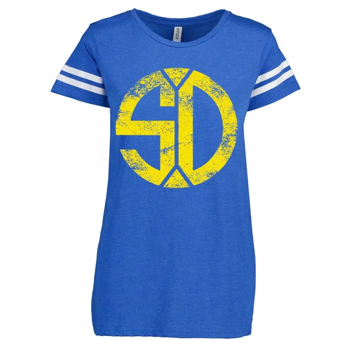 Vintage San Diego SD Home Monogram Game Day Padre Enza Ladies Jersey Football T-Shirt