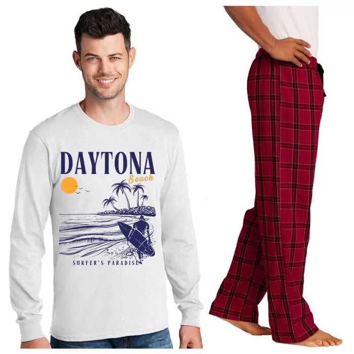 Vintage Surfing Daytona Beach Florida // Retro Surfer // SurferS Paradi Long Sleeve Pajama Set