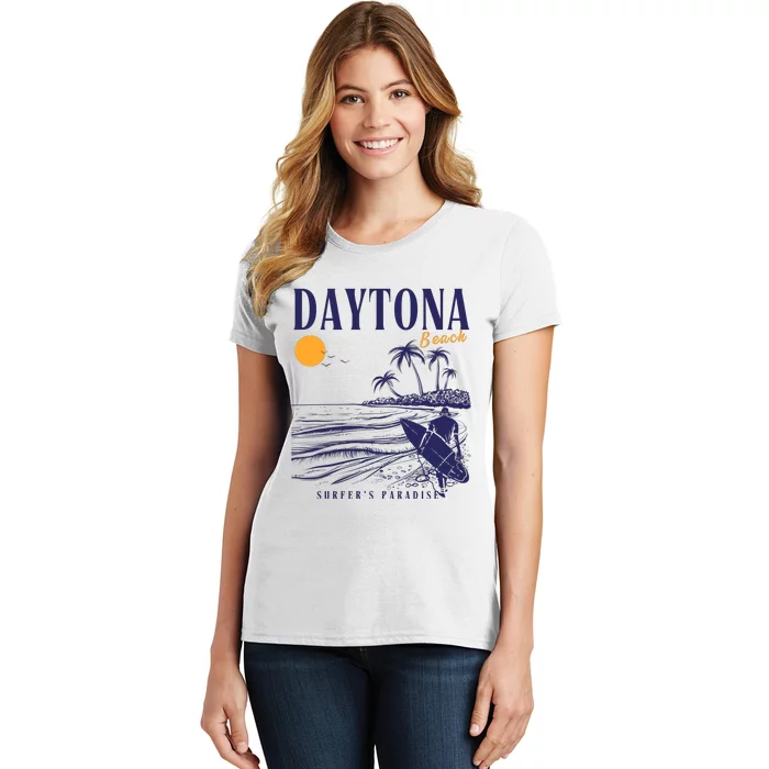 Vintage Surfing Daytona Beach Florida // Retro Surfer // SurferS Paradi Women's T-Shirt